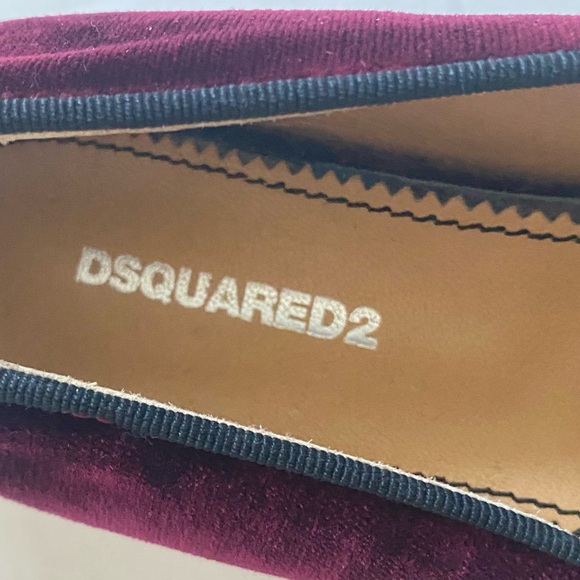 DSQUARED2 Metallic toe burgundy shoes 6.5 - Picture 3 of 11